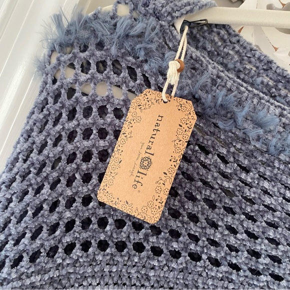 Natural Life Chenille Poncho Scarf NWT Boho Lagenlook Minimalist Coastal - Picture 3 of 7